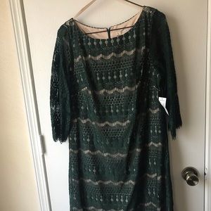 Green/nude Lacey Dress